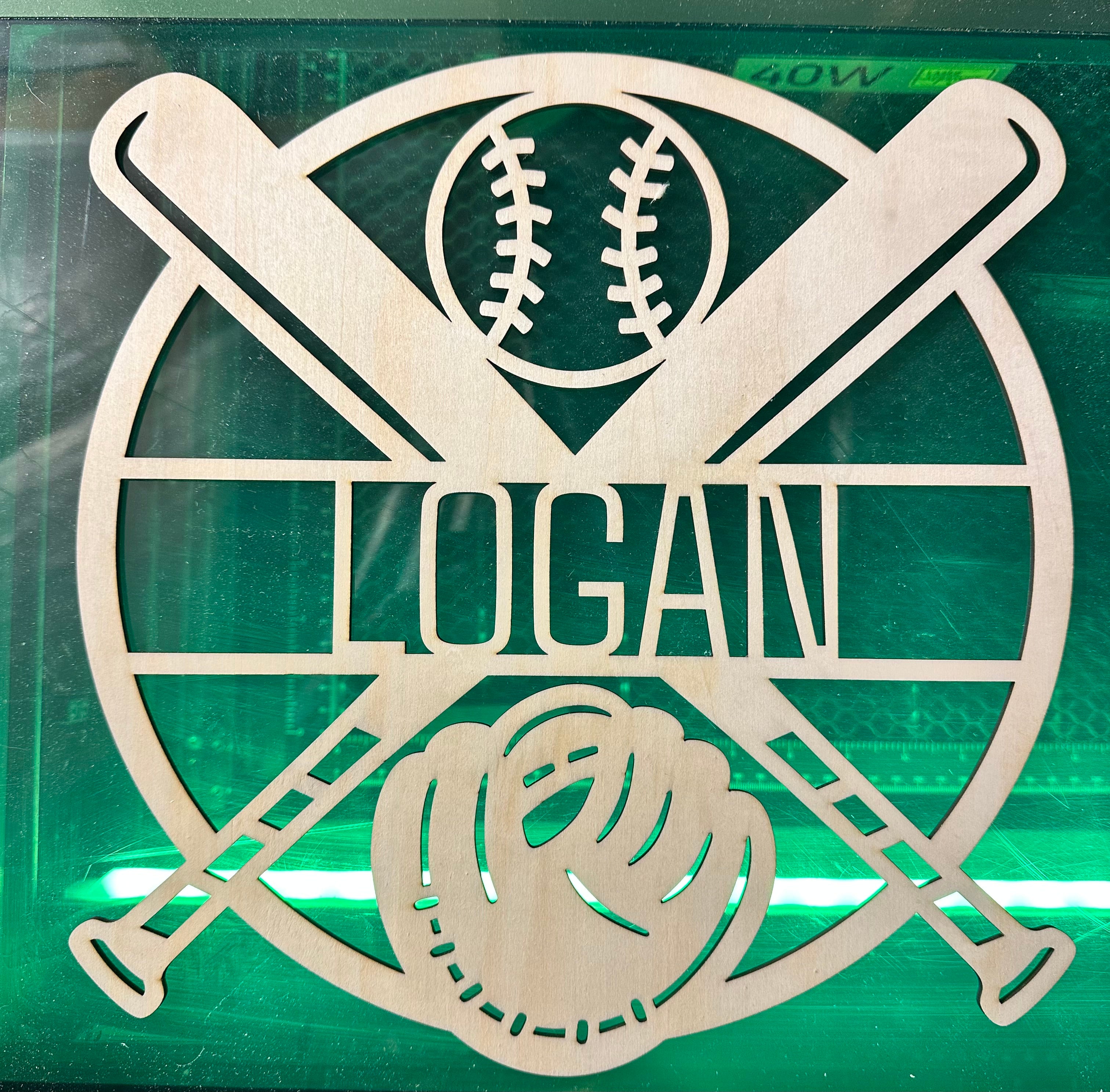 Personalized Baseball Sign — Custom Laser-Cut Wooden Wall Décor