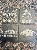 Horse Lover Slate Coaster Set of 4 – Laser-Engraved