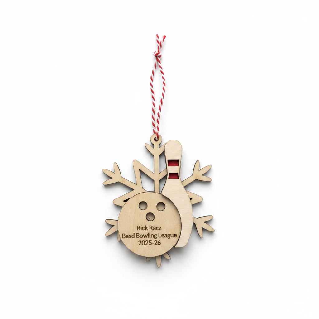 Personalized Bowling Snowflake Ornament