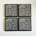 Sugar Skull Slate Coaster Set